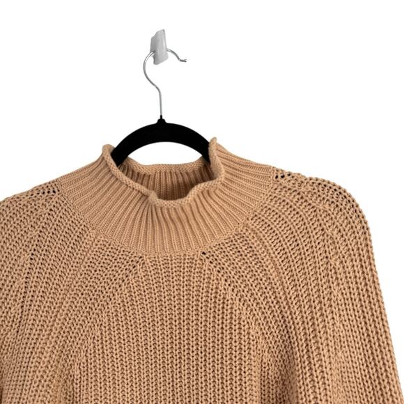 J Crew Relaxed Rollneck Sweater 100% Cotton Sandy Beach Tan Capsole Womens Large - Picture 3 of 7
